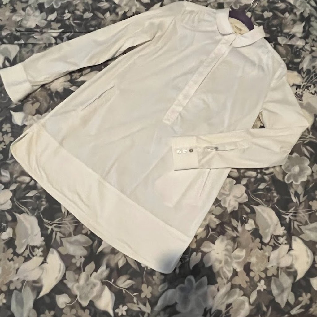 White Cotton Tunic/ Mini Dress - Size S